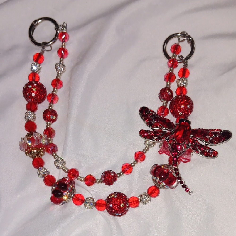 Elegant Red Dragonfly Necklace